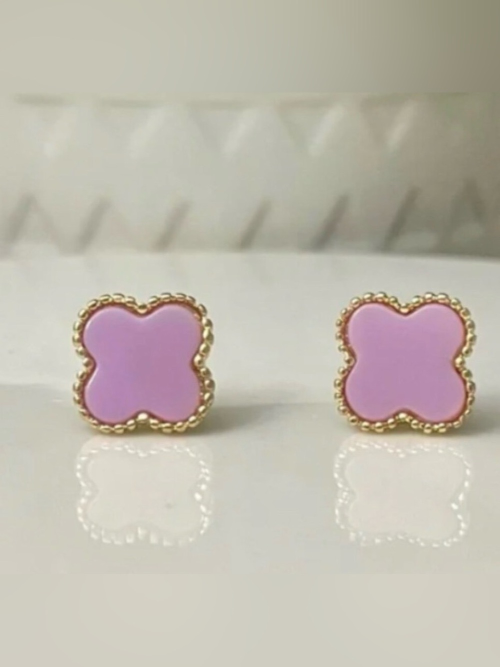 Park Lane Lana Lavender Clover Quatrefoil Stud Earrings